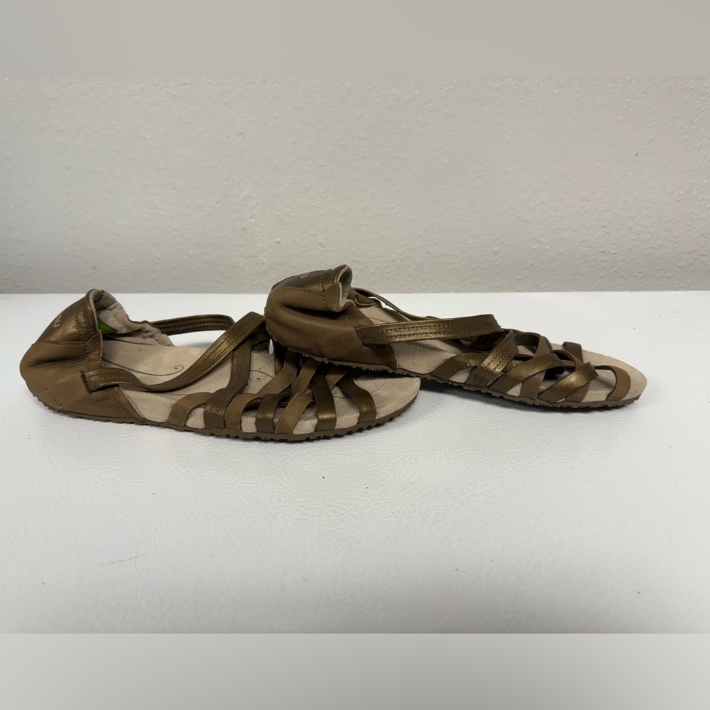 Ahnu Maia Sandals Gold Brown Strappy Leather Metallic Comfort Boho Women 10.5 - Picture 2 of 7